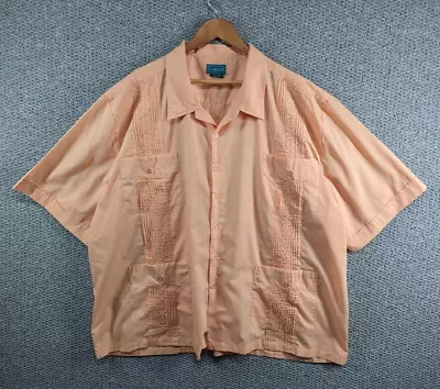 £24.50 • Buy TROPICOOL Vintage Men's Apricot Guayabera Cuban Mexican Button Shirt Big 4XL