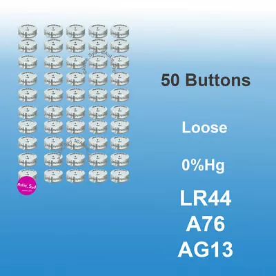 50 X 1.5V AG13/LR44/LR1154/A76 Loose Cell Battery Batteries Button Coin Quality • $7.97