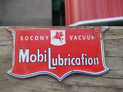 Mobiloil Mobil Lubrication Porcelain Sign Mobiloil Gas Station Pegasus Ad Rare • $200