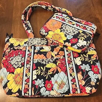 Vera Bradley Mandy Happy Snail Purse Tote Bag Tablet Case Holder Floral Set Lot • $33.99