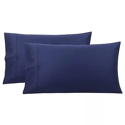 Navy Blue Pillow Cases King Size Soft 100% Cotton Bed Pillow Covers With Enve... • $25.80