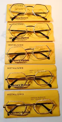 Vintage 5 Pc. Lot VICTORY OPTICAL Rosalia Yellow 52/20 Eyeglass Frame Lot NOS • $29.99