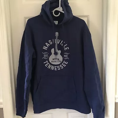 Nashville Music City Hoodie Sweatshirt Tennessee Size XL Blue • $22