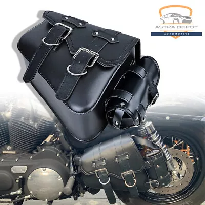 PU Left Side SOLO SWING ARM BAG Saddlebag For Harley Sportster XL883 1200 48 72 • $34.98