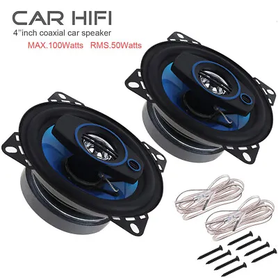 2x 4 Inch Car Auto Coaxial Horn 100W 90db 3Way HIFI Full Range Speaker Subwoofer • $74.29