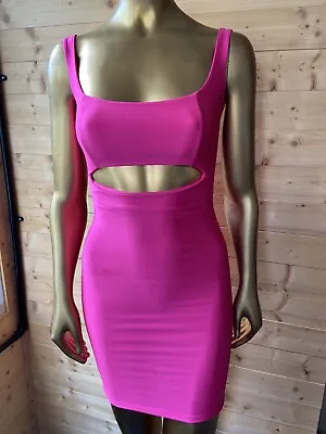 £7.50 • Buy BNWT NEW LOOK,  Bright Pink Cut Out Body Con Mini Dress. Size 12 Party Dress.