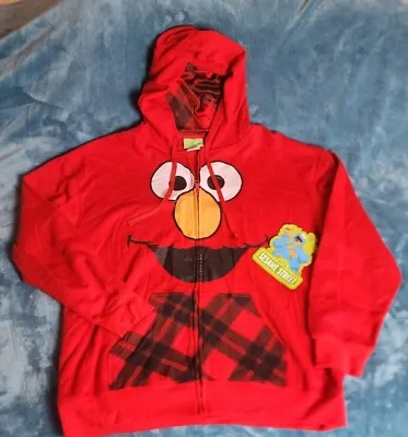 Sesame Street Elmo Red Jacket Size XL TV Show Elmo Big Bird Zip Sweatshirt • $25
