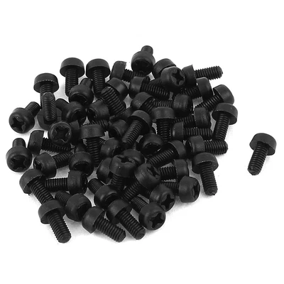 £4.24 • Buy M3 X 6mm Nylon Phillip's Cross Pan Head Machine Screws Black 50 PCS
