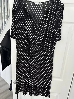 MANGO SPOTTY DRESS SIZE XL 16 Gc • £3