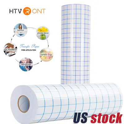 Clear Vinyl Transfer Paper Tape Roll Blue Grid Sticker Craft For Silhouette US • $20.59