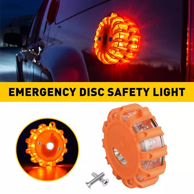LED Road Flares Emergency Disc Safety Light Flashing Roadside Beacon Warning • $12.99