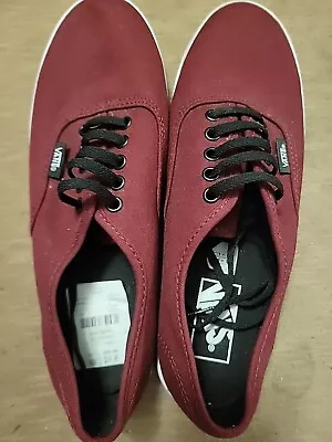 NOS NWT Vans Lo Pro 7.5 Woman Maroon Black Laces 6 Men Authentic HOT TOPIC? MALL • $12