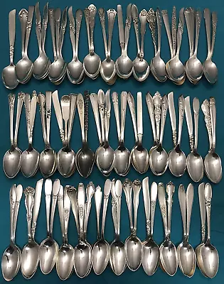 75 Pc Vintage Silverplated 6  TEASPOONS  No Monograms • $129