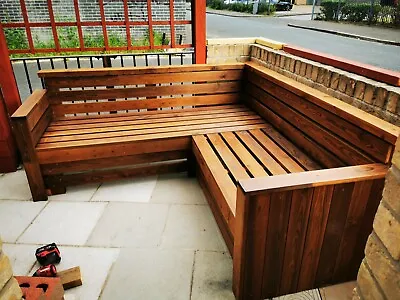 Outdoor Garden Corner Sofa - (Bespoke Size) Made From Treated Solid Wood • £625
