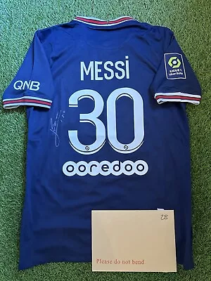 Lionel Messi Hand Signed PSG Home Shirt With COA GENUINE AUTOGRAPH • £99