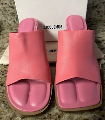 $700 Jacquemus Les Mules Slides Sandals Shoes Women’s Leather Pink Size 41 New • $275
