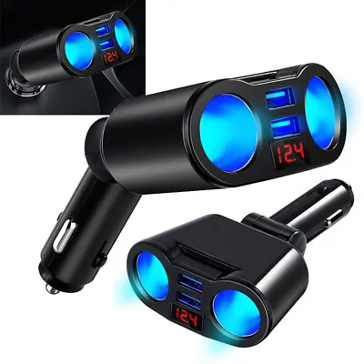 12V Multi Car Dual USB Charger Cigaret Lighter Sockets 2 Way Splitter Adapter • $10.99