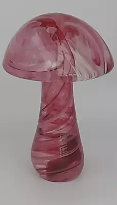 £26 • Buy Cranberry Swirl Mushroom By Heron Glass - Gift Box - Hand Crafted In Cumbria UK