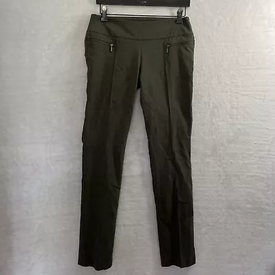 Chico's So Slimming Pants Womans 00 XS Solid Green Pull On Stretch Straight Leg • $6.95