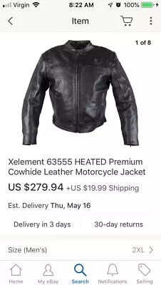 Xelement Premium Leather Heated Motorcycle Jacket  • $100