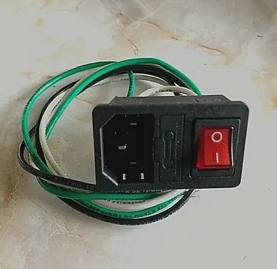 Assembled Power Socket With Fuse And Wires Switch 3 Pin IEC320 C14 USA Plug • $12