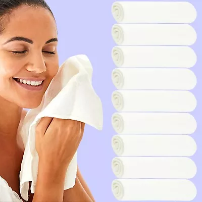 PACK OF 10 | SUPER SOFT MICRO FIBRE FACE CLOTHS Absorbent Makeup Remover Flannel • £19.98