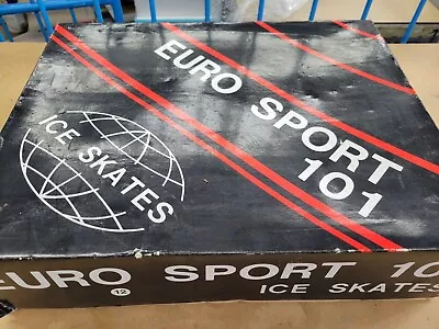 Euro 101 Adult Size 12 Ice Hockey Skates Stored In Plastic In Box Used Once • $40