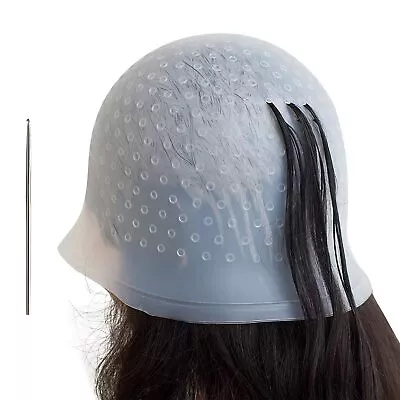 £4.79 • Buy Professional Reusable Hair Colouring Highlighting Dye Cap And Hook Frosting Tips