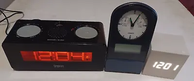 £12.58 • Buy Lot Of 3 Alarm Clocks Oregon Scientific FM Projection Alarm Radio +Nature Sounds