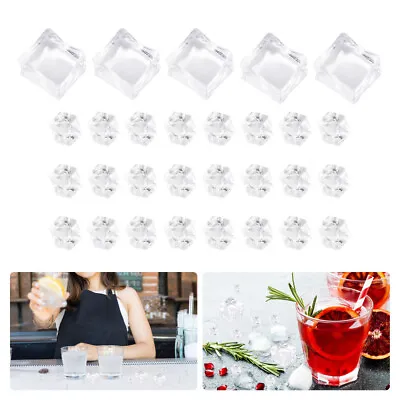  Simulated Ice Cubes Whiskey Decoration Square Vase Artificial • £8.78