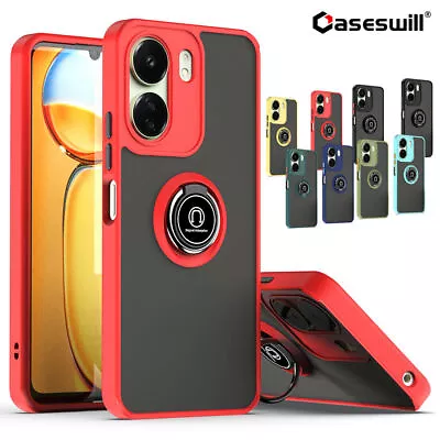 For Xiaomi 13T Pro Redmi 13C Slim Matte Hard Ring Stand Case + Screen Protector • $29.02