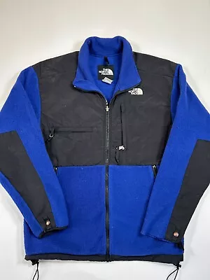 The North Face Jacket Mens Large Blue Black Full Zip Denali Fleece Outdoors READ • $34.99