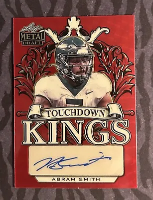 2022 Leaf Metal Draft TD Kings Abram Smith RED VINYL/FRACTOR￼￼ Au￼to 1/1 Vikings • $34.99