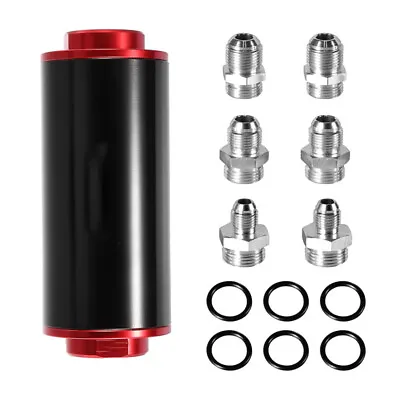 30 Micron Inline Fuel Filter Kits Cleanable 6AN 8AN 10AN 58mm Universal USA • $12.99
