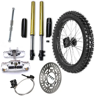 70/100-17 Wheel Rim Tire Triple Clamp 735mm Front Fork Pit Bike Apollo RM85 KX85 • $319.31