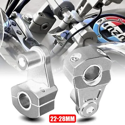 Motorcycle 7/8  1-1/8  Handlebar Riser 22-28mm Rise Adapter Mount Bracket Clamp • $25.98