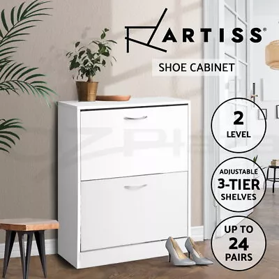 $85.95 • Buy Artiss Shoe Cabinet Shoes Storage Rack 24 Pairs Wooden Organiser Shelf Cupboard