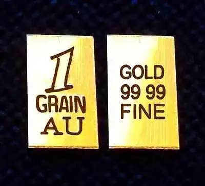 5 Pack Of ACB GOLD VERTICAL 1GRAIN SOLID 24k BULLION BARS .999 FINE Au ! • $77.70