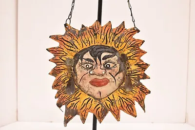 VTG Mexican Guerrero Copper Wall Hanging Folk Art Sun Face Mask 8.5  X 8.5  • $159.07