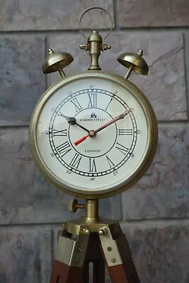 Brown Wood Grandfather Style Tripod Clock Vintage 2 Folding Antique Floor Stand • $150