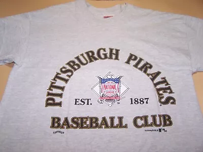 Pittsburgh Pirates Vintage 90's Tee MLB Nutmeg XL Gray Cotton USA Made T-Shirt • $37.95