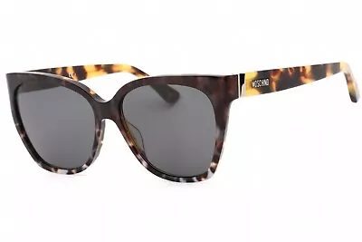 MOSCHINO MOS066/S 0PUU IR Sunglasses Havana Frame Gray Lenses 55mm • $61.99