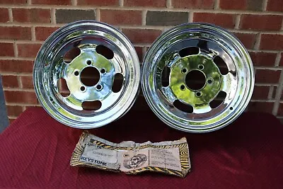 Vintage Nos Chrome Slot Wheels 15x6 5x4.5 Bc Ford Amc Mopar • $500