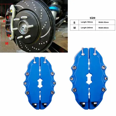$39.88 • Buy 4x Blue 3D Style Front & Rear Car Disc Brake Caliper Cover Parts Accessories