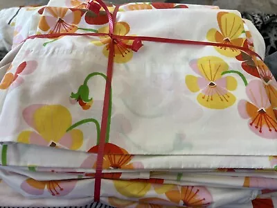VTG Linens Bedding Spring Pansies Full/Double Size  Set 50 Cotton 50 Polyester • $13.50