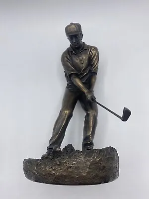 Male Golfer  Putting Pose Bronze Finish Patina Sport Sculpture Signed Dated 98 • $44.99