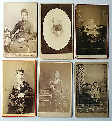 Victorian & Edwardian Carte De Viste Photographs - Set Of 6 - Lovely Photo's • £9.95