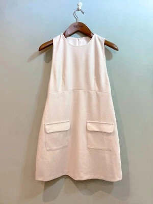 £45 • Buy Cream Ivory A-Line 60's Style Mod Shift Dress Pockets