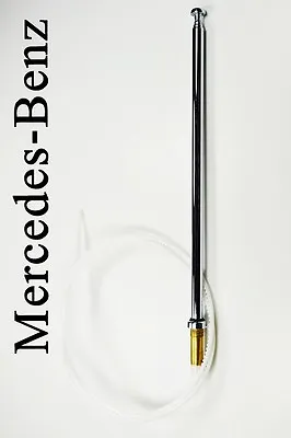 MERCEDES BENZ AM FM POWER ANTENNA MAST 1981-1993  STAINLESS STEEL Chrome Tip  • $17.99