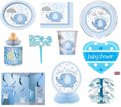 Blue Baby Shower Tableware Decoration Plates Napkins Confetti Tableware  • £2.89